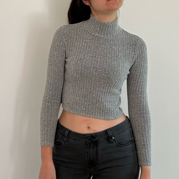 ARITZIA  WILFRED FREE MOCK NECK LONG SLEEVE CROP TOP - XXS - Picture 2 of 15